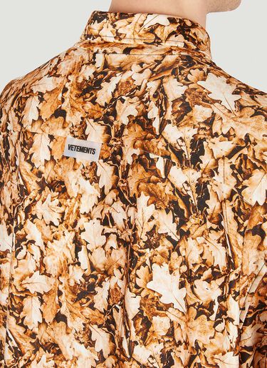 VETEMENTS Leaf Print Shirt Brown vet0150006