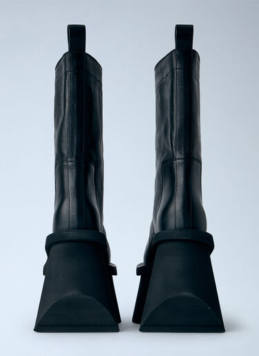 Rick Owens Factory Leather Boots Black ric0165009