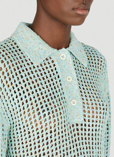 Knit Polo Top Acne Studios Knit Polo Top Blue acn0252020