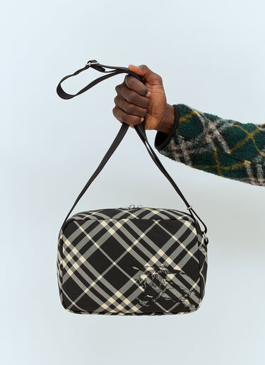 Burberry 格纹斜挎包 黑色 bur0157041