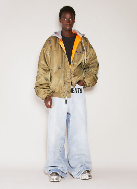Vetements フード付きボンバージャケット ベージュ vet0154004