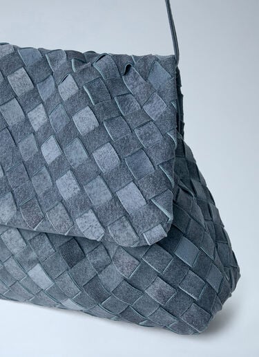 LN-CC® - Bottega Veneta: Giorno Suede Shoulder Bag - Grey Bottega Veneta Giorno Suede Shoulder Bag Grey bov0264031
