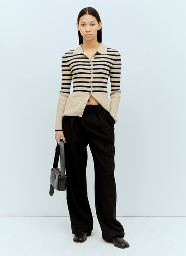 A.P.C. Stripe Cashmere-Blend Cardigan Beige apc0255005