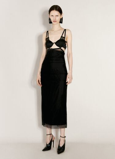 Dolce & Gabbana Tulle Calf-Length Dress Black dol0256001