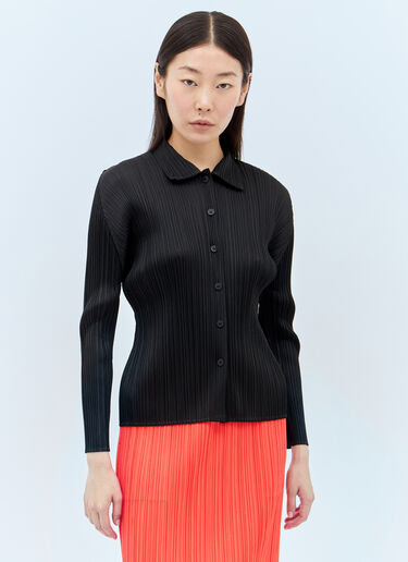 Pleats Please Issey Miyake Pleated Shirt Black plp0256012