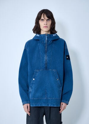 Stone Island Denim Hooded Jacket Blue sto0164033