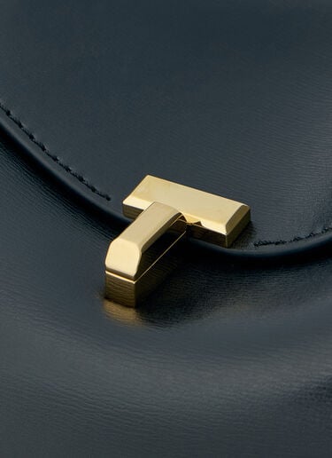 TOTEME T-Lock Leather Clutch Black tot0256037
