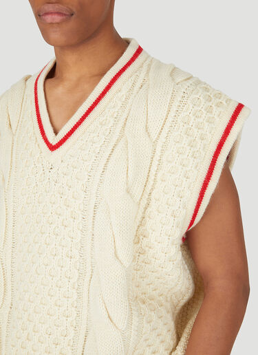 Gucci Cable Knit Sleeveless Sweater White guc0147033