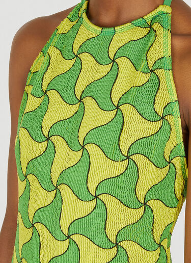 Bottega Veneta Ghost Print Crinkled Swimsuit Green bov0247026