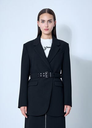 GANNI Bonded Crepe Blazer Black gan0260008