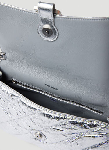 Balenciaga Crush Pochette Clutch Bag Silver bal0252024