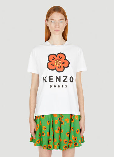 Kenzo 보케 플라워 프린트 티셔츠 화이트 knz0250017