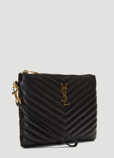 Saint Laurent Cassandre Matelassé Pouch Black sla0231049