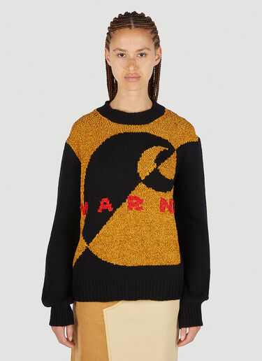 Marni x Carhartt 블렌디드 로고 인타르시아 스웨터 블랙 mca0250007