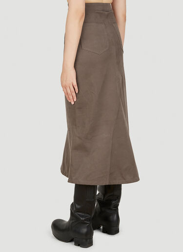 Rick Owens Denim Godet Skirt Brown ric0249010