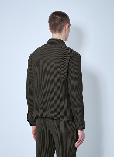 Homme Plissé Issey Miyake Pleated Jacket Khaki hmp0160002