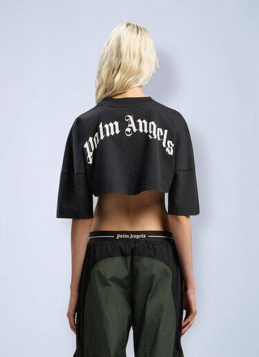 Back Curved Logo Mini T-Shirt Palm Angels Back Curved Logo Mini T-Shirt Black pma0262071