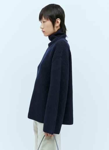 ロールネックニットセーター TOTEME ロールネックニットセーター ネイビー tot0254020