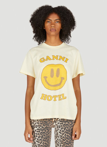 GANNI Ganni Hotel T-Shirt Beige gan0249024