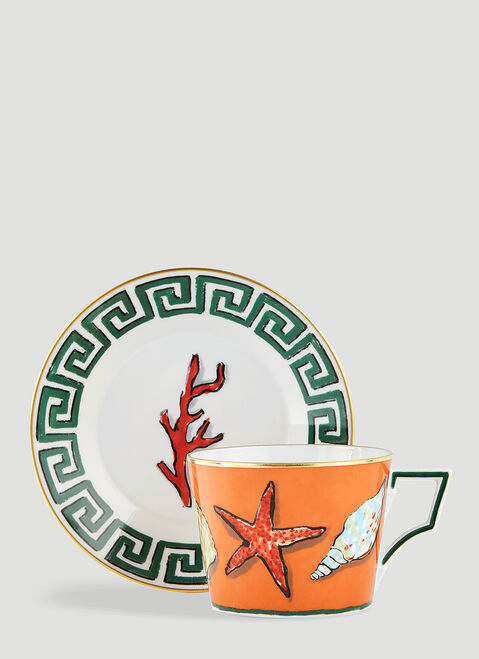 Gucci Set of Two Il Viaggio di Nettuno Tea Cup and Saucer Black wps0690068
