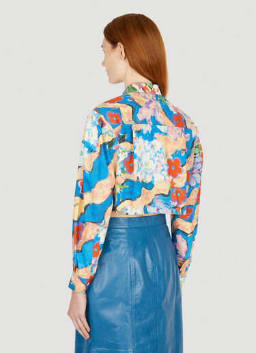 Marni Cropped Printed Shirt Blue mni0251004