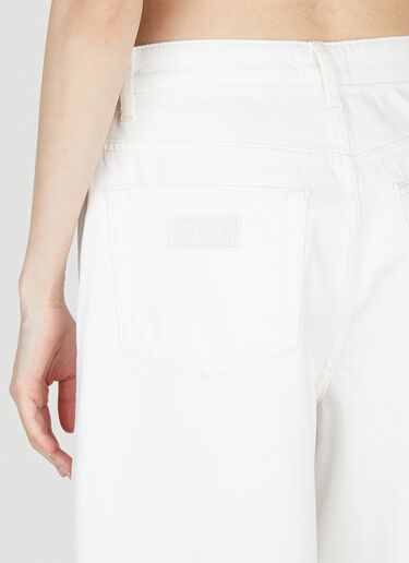 GANNI Cropped Jeans White gan0253016