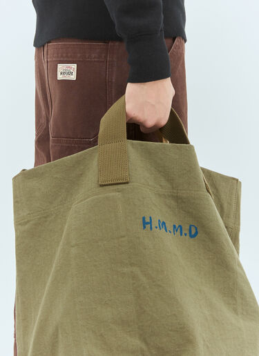 Human Made Logo Print Tote Bag Green hmd0158008