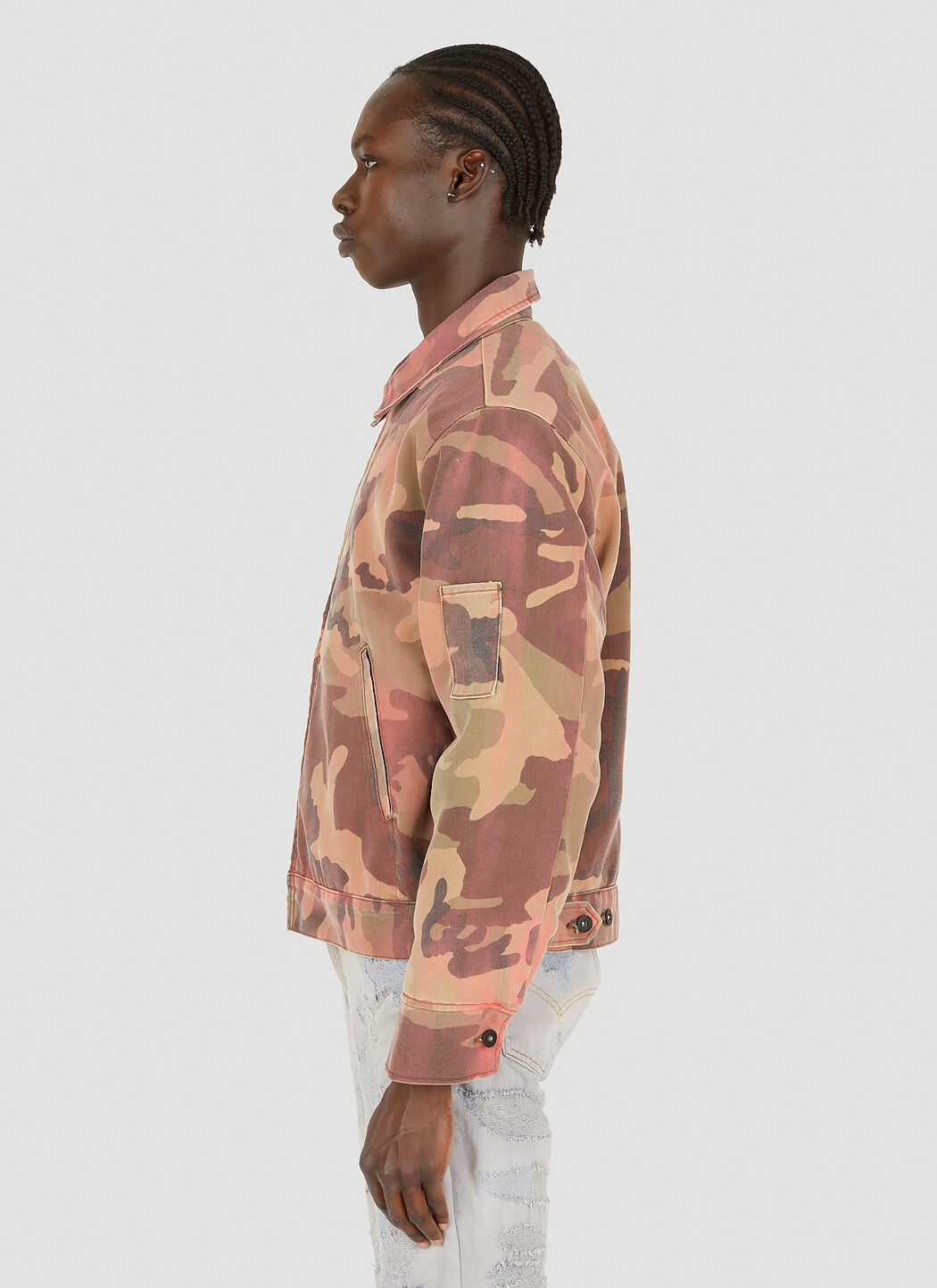 Pink camo top jean jacket