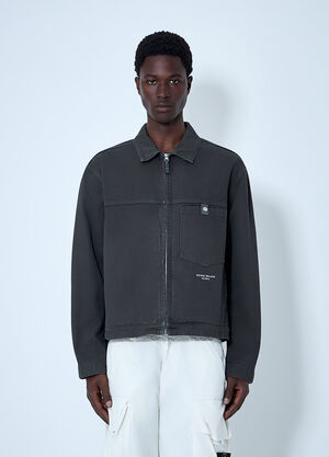Stone Island Zip-Front Cotton Jacket Grey sto0164069