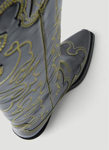 GANNI Embroidered Western Boots Black gan0251038