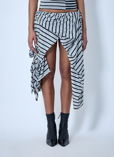 Vaquera Striped Jersey Skirt Grey vaq0264004