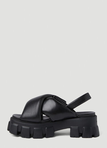 Prada Padded Track Sole Sandals Black pra0252045