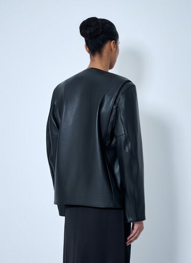 TOTEME Open Front Leather Jacket Black tot0264019