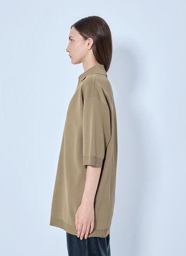 LN-CC® - Max Mara: Oversized Knit Polo Shirt - Beige Max Mara Oversized Knit Polo Shirt Beige max0265032