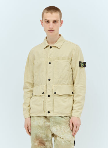 Stone Island 亚麻混纺衬衫夹克 米色 sto0156030