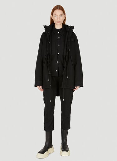 WARDROBE.NYC Hooded Logo Patch Coat Black war0246034