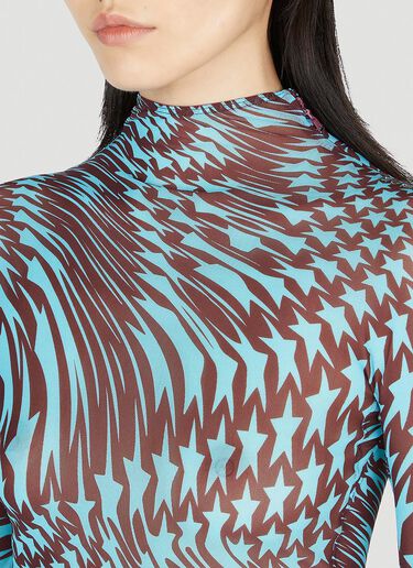 Mugler Star Print Top Blue mug0252032