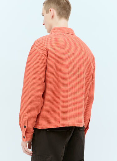 Brain Dead ワッフルボタンシャツ オレンジ bra0154017