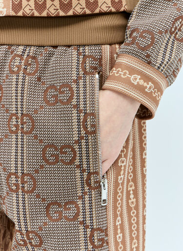 Gucci GG 平纹针织提花运动裤 棕色 guc0255013