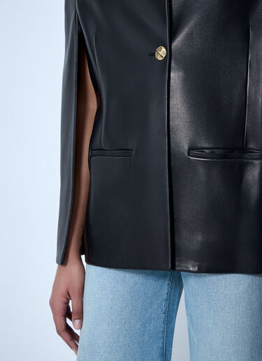 Khaite Single-Breasted Leather Jacket Black kha0264010