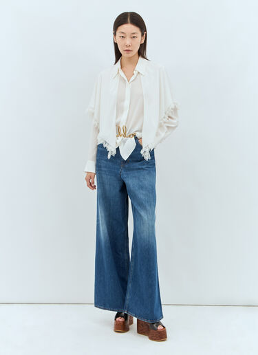 Knotted Heritage Cape Blouse Chloé Knotted Heritage Cape Blouse White chl0257007