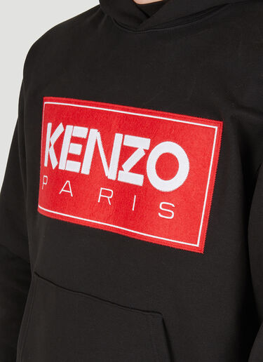 Kenzo Logo Patch Hooded Sweatshirt Black knz0150011