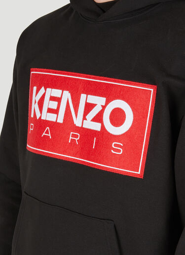 Kenzo 로고 패치 후드 스웻셔츠 블랙 knz0150011