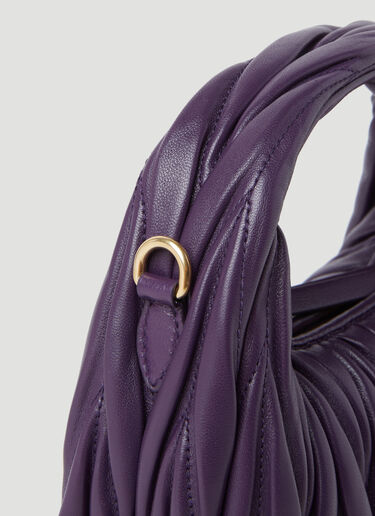 Wander Matelassé Leather Hobo Mini Shoulder Bag Miu Miu Wander Matelassé Leather Hobo Mini Shoulder Bag Purple miu0254061