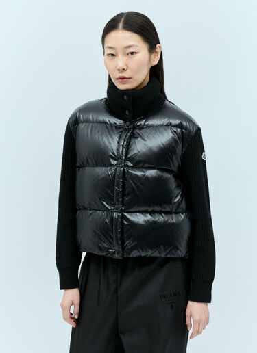 Moncler 衬垫拉链羊毛开衫 黑色 mon0255038