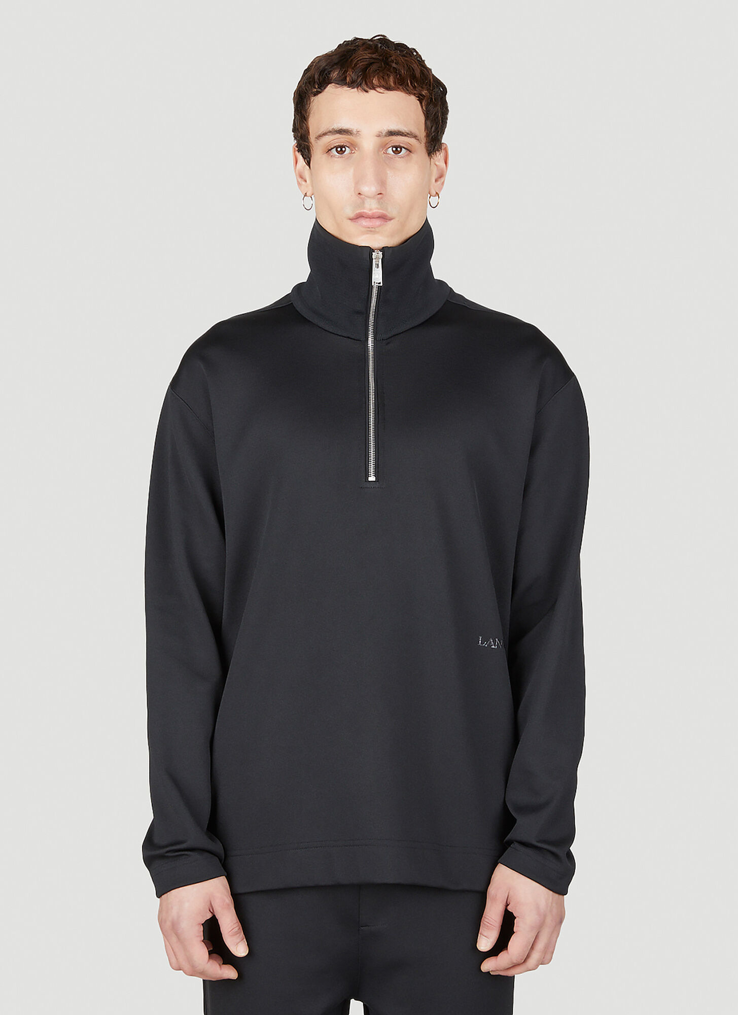 Lanvin Polo Sweatshirt In Black