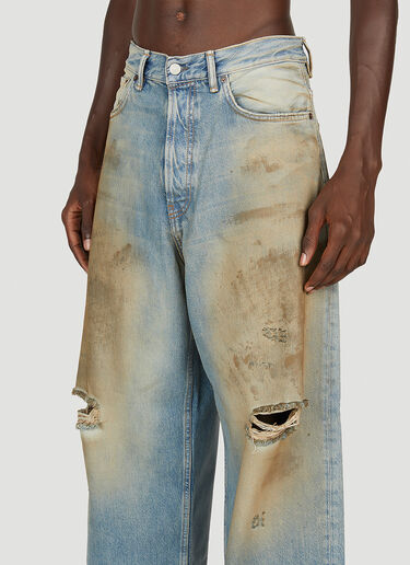 Acne Studios 1989 Distressed Wide Leg Jeans Blue acn0153002