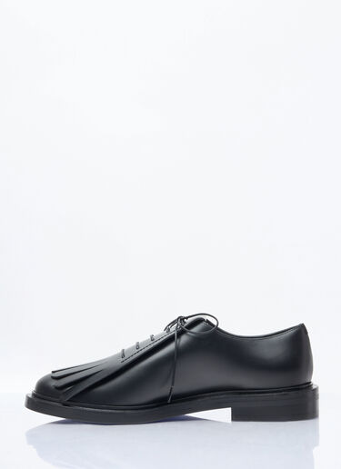 Max Mara Fringed Leather Lace-Ups Black max0258046