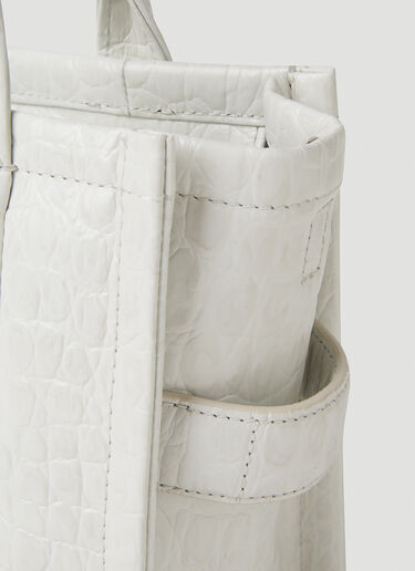 Marc Jacobs Croc Embossed Mini Tote Bag White mcj0251035