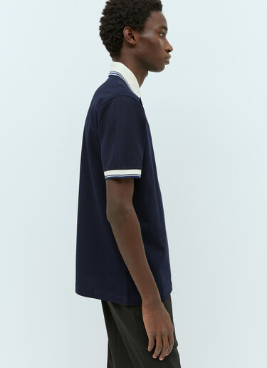 Gucci Polo Shirt With Interlocking G Motif Navy guc0155011